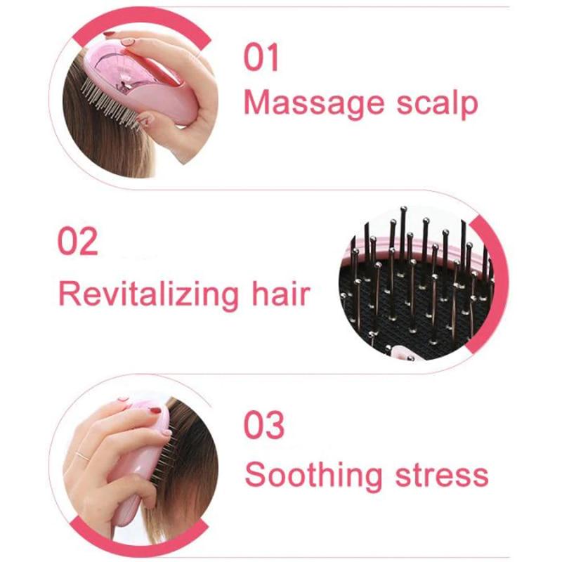 Magic Portable Electric Ionic Hairbrushes Electric Massage Combs Mini Ion Vibration Head Massager