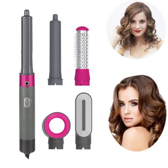 5-In-1 Hair Dryer Kit with 5 Attachments 600W Professional Electric Hair Styler Dryer Curling Iron Straightening Brush Portable Hair Styling Tools
