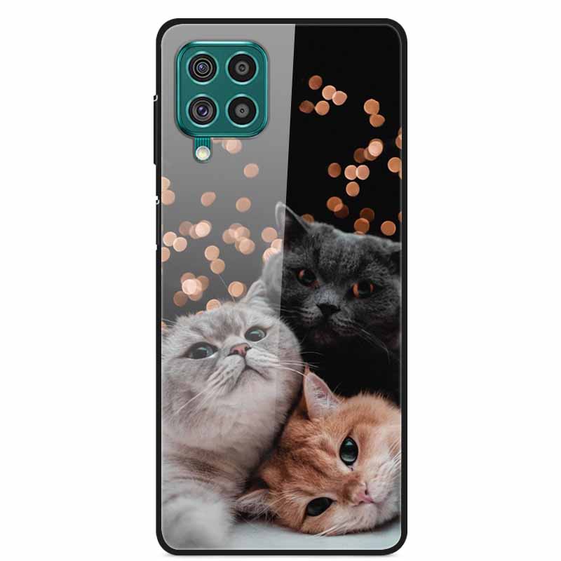 For Samsung M32 Case Tempered Glass Hard Back Cover Case For Samsung Galaxy A12 A22 M32 Phone Case Cover M 32 A 22 Funda Coque