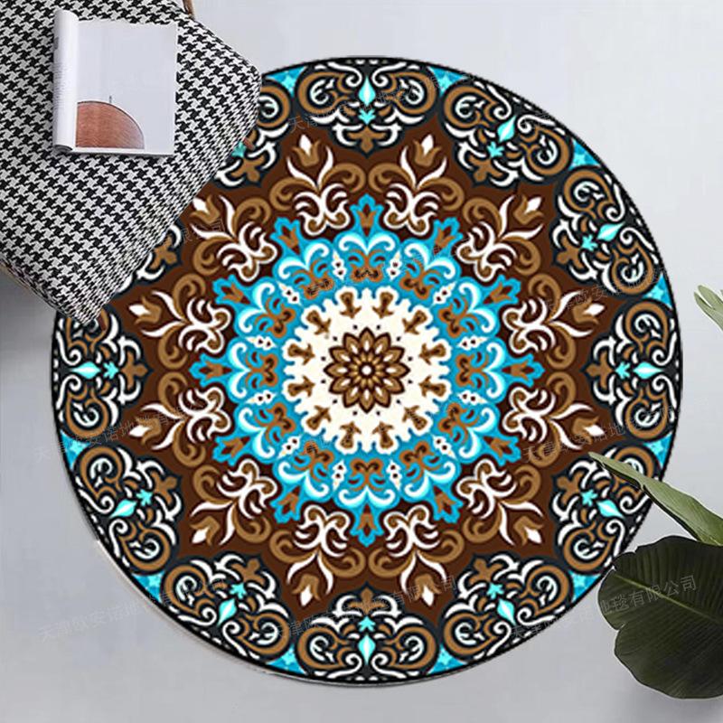 Ethnic Style Circular Carpet Balcony, Coffee Table Living Room Carpet Large-sized Carpet