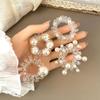 TPU Telephone Line Hair Rope Elastic Pearl Ponytail Holder Elegant Transparent Hair Ring  Party