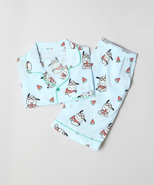 [SPAO] Sanrio Characters Short-sleeve Pajama_SPPPG25U01 [Shipped from Korea] 100% Authentic Light Blue - S