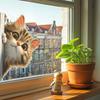 Cute Peeking Cat Stickers for Living Room, Dining Room and Home Wall Decoration and Beautification