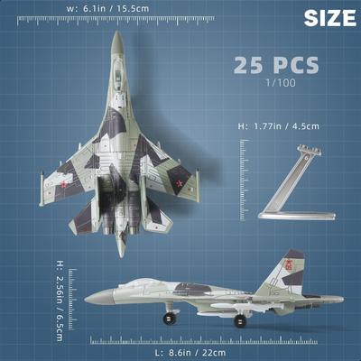 SU-35 1/100 Scale Plastic Assembly Toy Military Airplane Model Fighter Home Collection Children Christmas Creative Gift