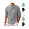 European and American TK Men's Long-sleeved Polo Shirt Summer Casual Breathable Button-up Collar Plaid Polo Shirt