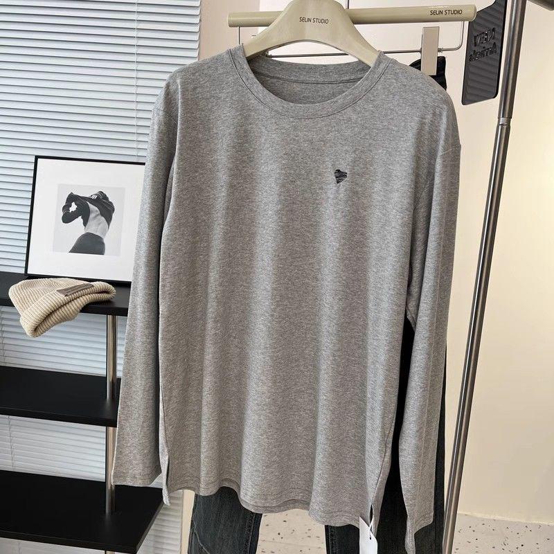 

Женский топ с длинным рукавом и принтом «Любовь», двухсторонний, на флисовой подкладке - Теплый и универсальный для осени/зимы XL (58-65kg) серый