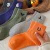 Halloweenské ponožky Pánské Dámské Bavlněné Ponožky do půlky Lebka Duch Netopýr Dýně Čarodějnický klobouk Výšivka Silné Teplé Ponožky