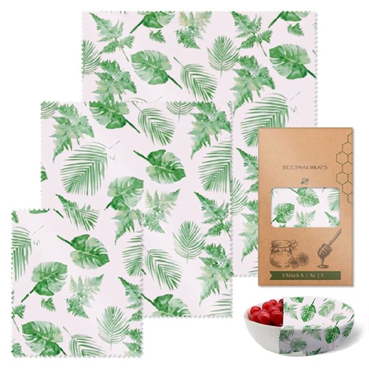 Stylish Beeswaxs Food Wrappers Set of 3 Keeps Food Freshness Naturally Sturdy Cotton Home Accessory for Organization