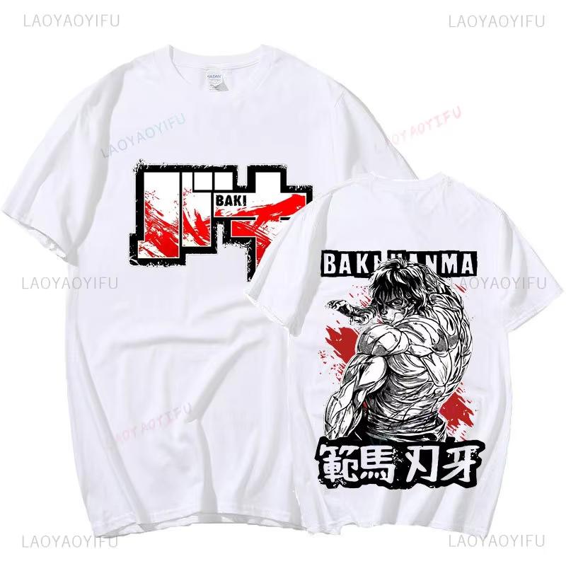 

Anime Baki The Grappler Yujiro Hanma Short Sleeve Casual T-shirts Fashion Soft Loose Clothes for Teens Harajuku Streetwear S разноцветный