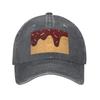 Eiswaffel Mit Schokolade Denim Stoff Kappe Lässige Baseballkappen Verstellbare Mütze Sommer Unisex Baseballkappen