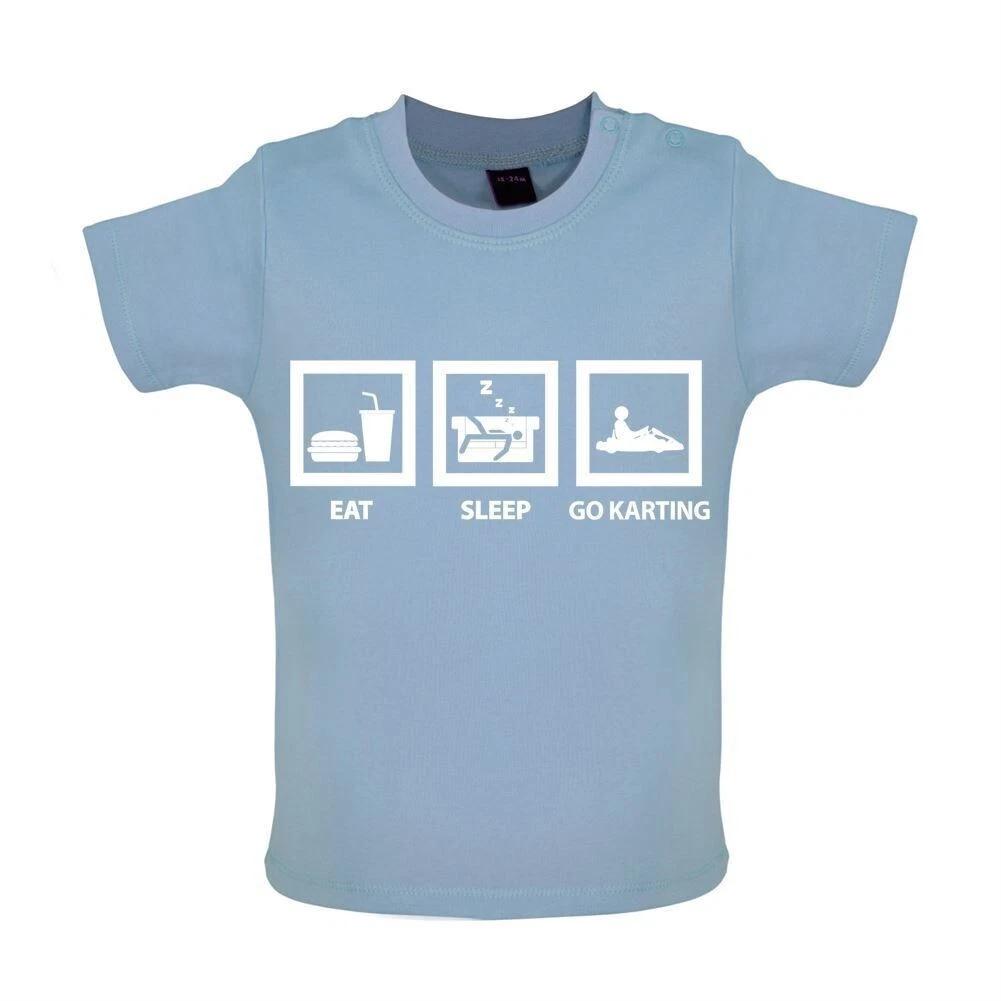 

Eat Sleep Go Karting - Baby Kids Boys Girls Unisex T-Shirt / Romper - Karting Racing Stag Do Track 110