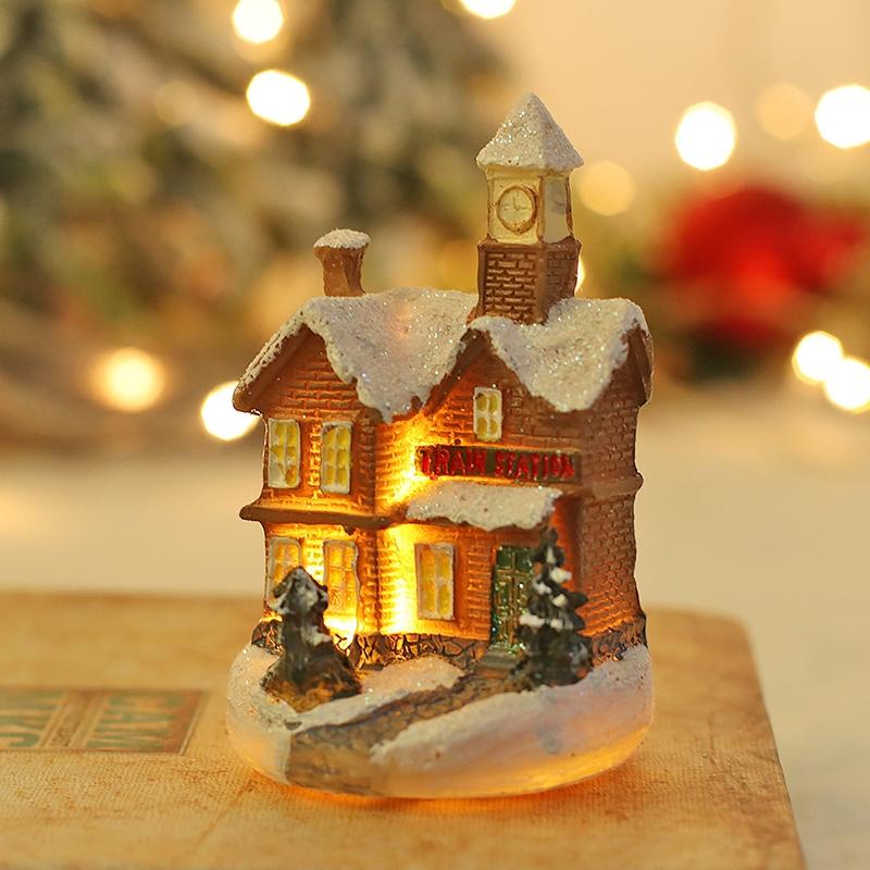 Led Christmas Village Houses Pryskyřice Jemná skříňka Milované sběratelské budovy Novoroční dárek