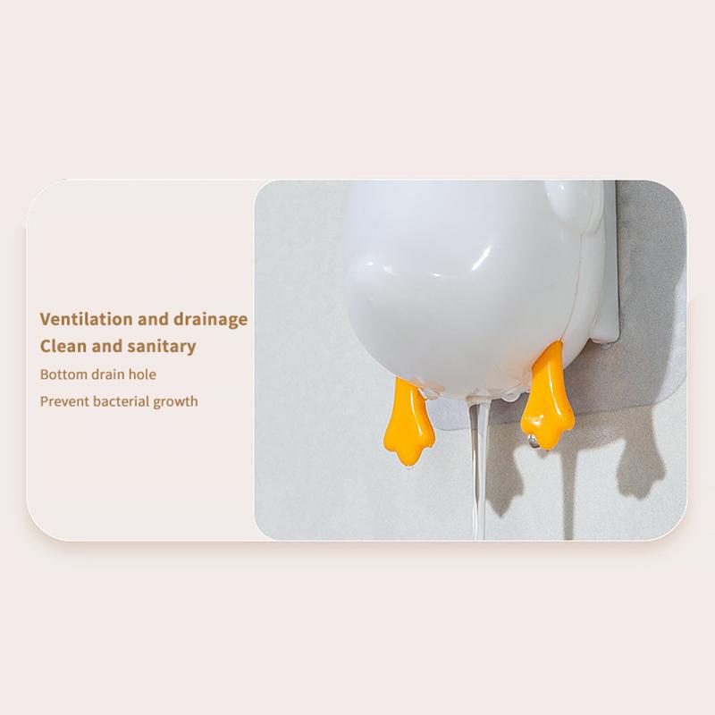 Cute Duck Bathroom Hair Catcher Self Adhesive Wall Mount Reusable Waterproof Hair Trap for Shower Sink