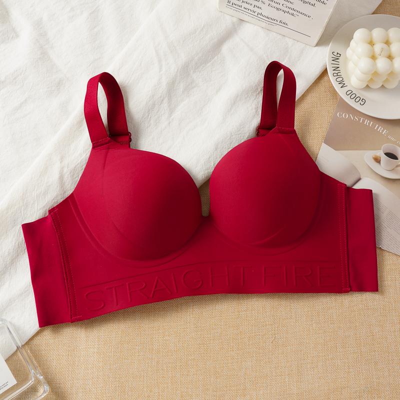 Women's Seamless Tank Top Bra Comfortable Push-Up Bra with Side Gathering Plus Size Bra