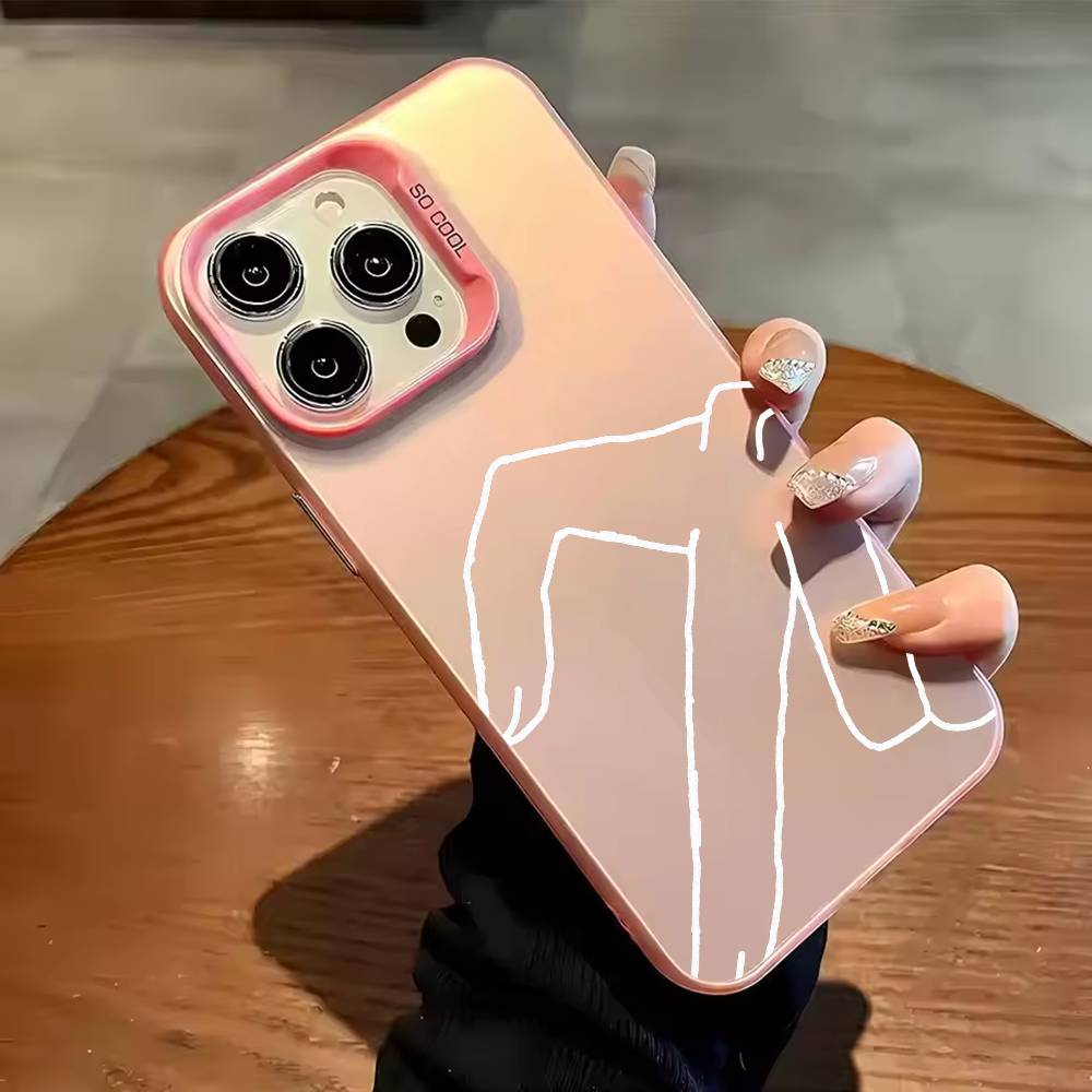 

C-couple lockscreen Phone Case For iPhone 17,16,15,14,13,12,11,Pro Max,Plus Candy Silver Cover iPhone15pro