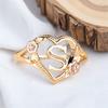 Vintage Hollow Letter S Cute Small Flower Opening Rings For Women Antique Gold Color Wedding Bands Party Jewelry Versatile Gifts