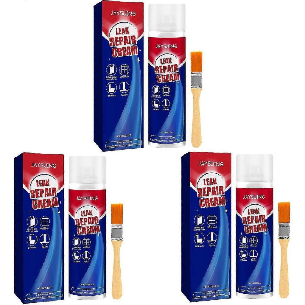 3x Sigillante Impermeabile Spray Ripara Perdite Multifunzione Pasta Fissa per Sbucciature Fessure con Pennello per Bagno Cucina