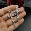 5Pcs Vintage Skeleton Cross Art Charms Punk Skull Skeleton Vampire Charm Halloween Pendant DIY Handcrafted Jewelry Accessories