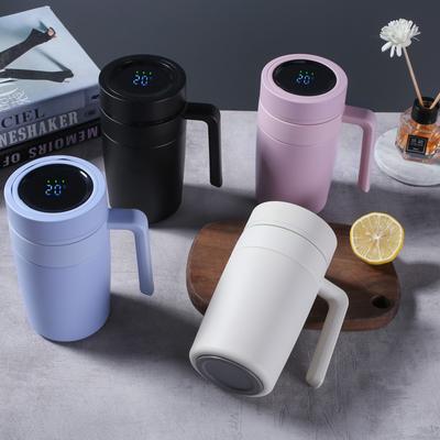 Tasse de bureau intelligente en acier inoxydable, tasse cadeau d'affaires pour bureau, tasse cadeau à double paroi sous vide avec anse