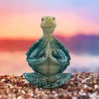 Yoga Statue Figurine Peacefulness Meditating Sea Turtle Statue Decorations For Buddha Meditating Sea Turtle Miniature Figurine