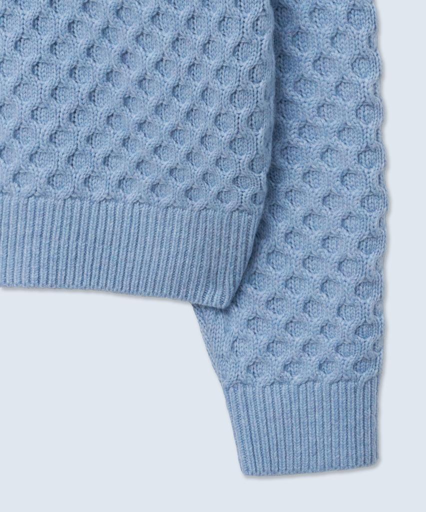 INTEMPOMOOD Croffle Round Neck Knit_Sky Blue