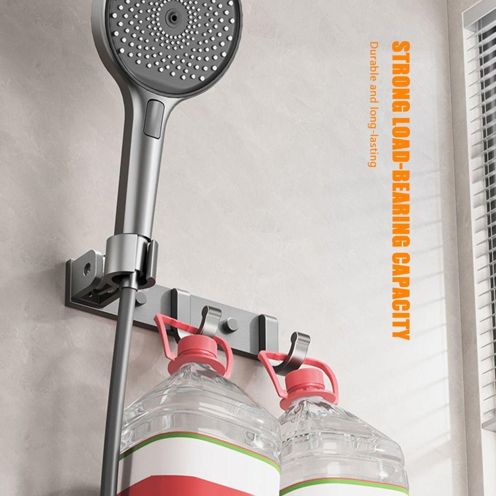 Verstellbare Duschkopfhalterung mit Haken Selbstklebende Duschkopfhalterung Wandmontierte Handbrausehalterung