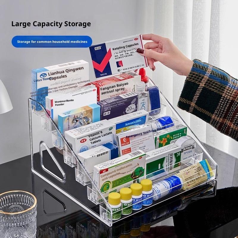 Acrylic Transparent Multi-Layer Nail Polish Display Stand Lipstick Storage Box Plastic Nail Salon Cosmetic Tabletop Display Rack