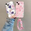 Love Heart Bracelet Chain Soft Wavy Case for IPhone 16 15 12 11 Pro Max 14 Plus 13 Mini X XS XR 7 8 Plus SE Transparent Cover