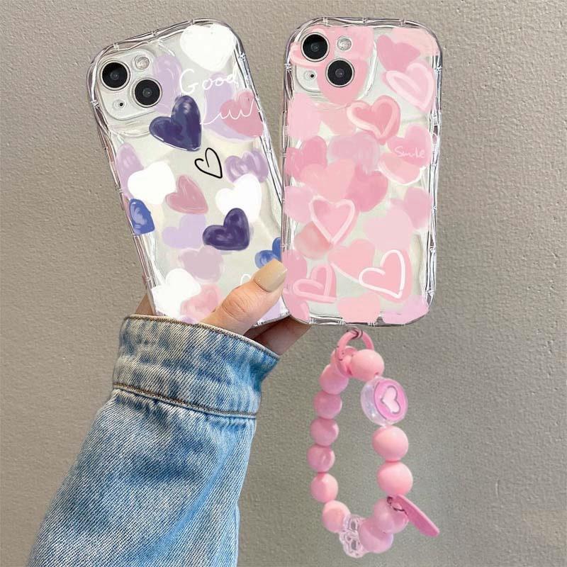 Love Heart Bracelet Case for Samsung Galaxy A55 A54 A15 A35 A24 A14 A34 A25 A53 A33 A32 A52 S24 Ultra S22 S21 Plus S20 S23 FE