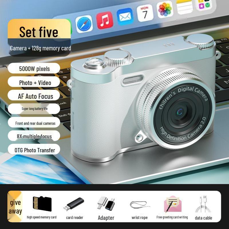 Retro Portable HD Entry-Level Selfie Card Camera for Students