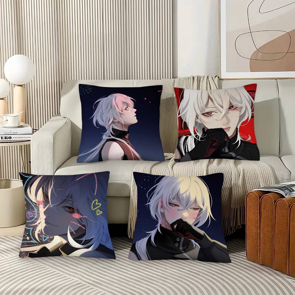1Pc A Date With D-Death Casper Cartoon Pillow Case Fashion Square Pillowcase Bedroom Sofa Room Ins Decoration Leisure