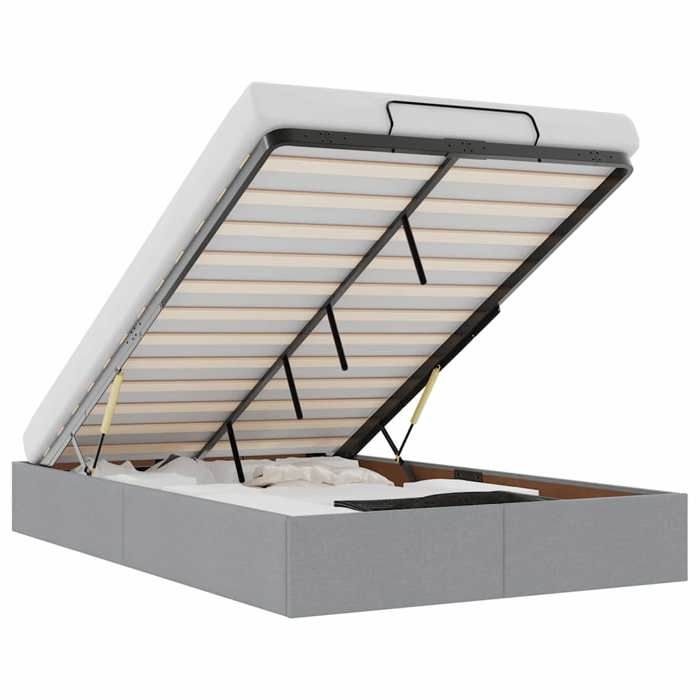 VidaXL Ottoman Bed Frame Without Mattress Light Grey 120x190 Cm Fabric, Bed Frame, Upholstered Bed Frame, Bed Frame 3310861