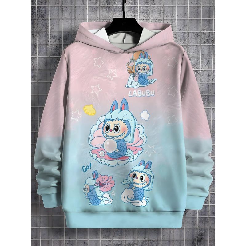 Nuova Felpa Calda LABUBU Stampa 3D Autunno Inverno Maglione Bambino Bambina Maniche Lunghe Pullover Abbigliamento Bambino 120