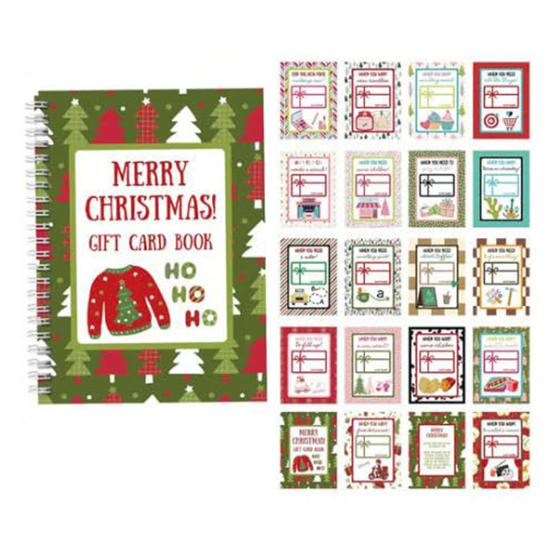 Merry Christmas Gift Card Book 10 Pages DIY Spiral Bound College Survival Gift Card Book Holder for Students Graduation Gifts