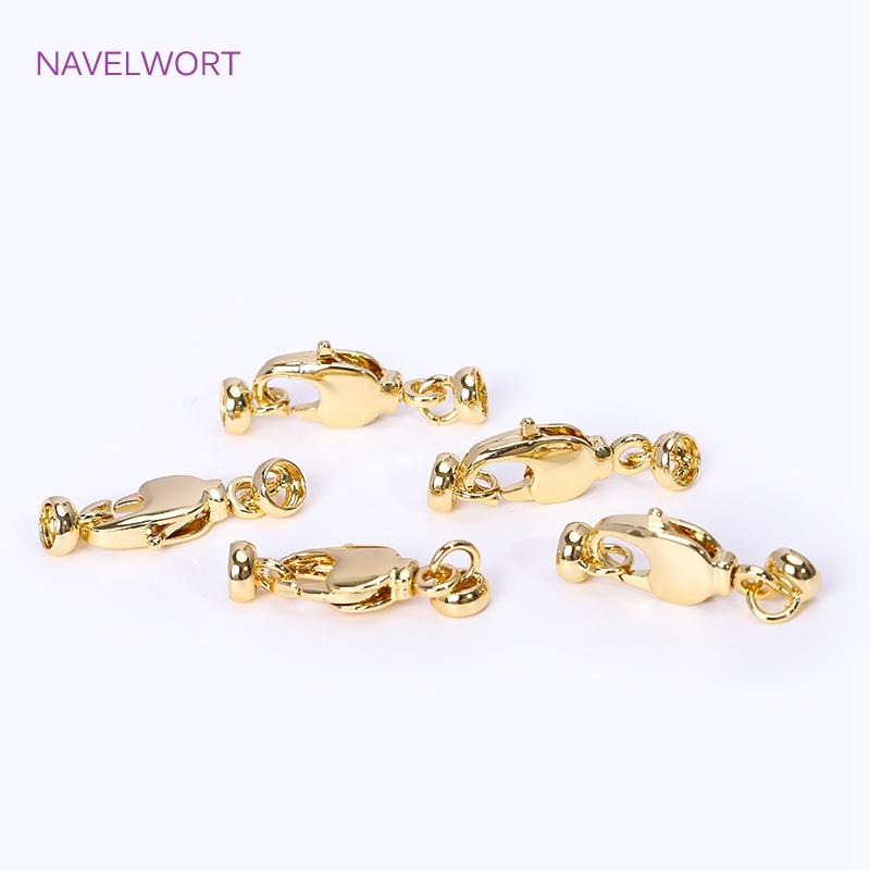 18K Gold Plated 7.5*22mm Lobster Claw Clasp For Jewelry Making Fittings,Brass Lobster Clasp Connector DIY Jewelry Accessories