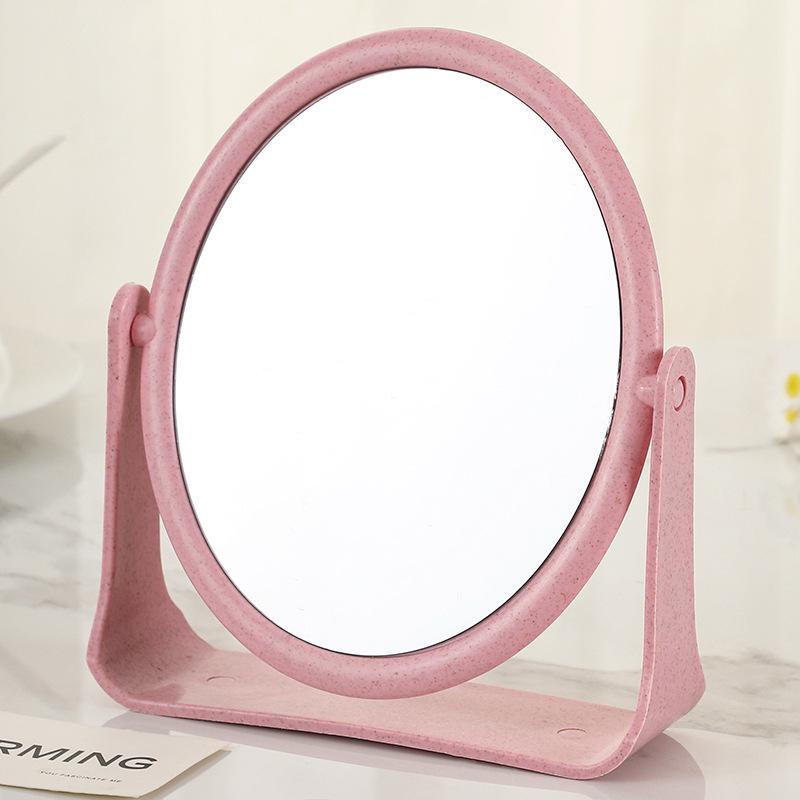 

High-Definition Double-Sided Rotating Wheat Straw Vanity Mirror Small