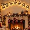 Holz-Weihnachtsszene Requisiten 7 Stück Wandleuchten Warmes LED-Hinterlicht Leuchtende Silhouette Atmosphäre Umgebungslicht Anhänger Rustikaler Stil Dekorativ