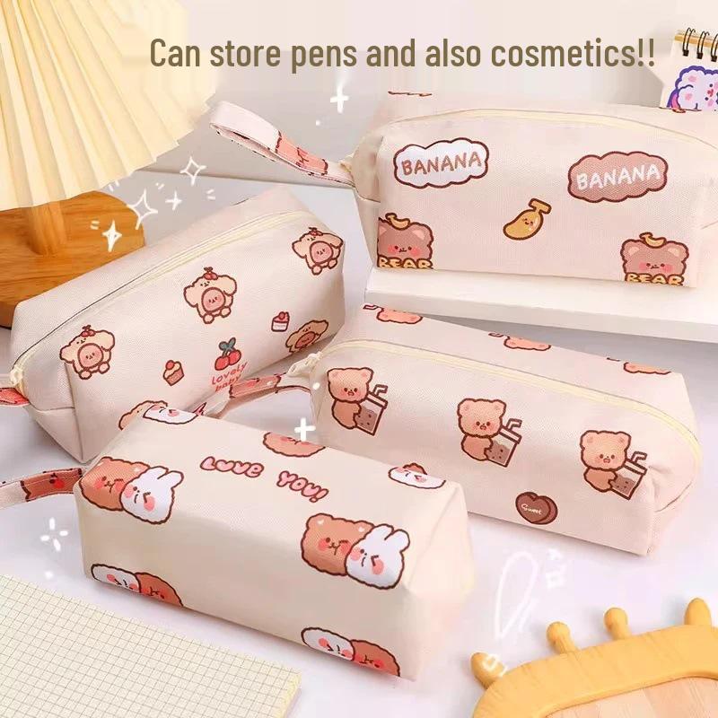 5 Yuan Newcomer Discount: Cute Cartoon Bear Pencil Case - Japanese Style for Girls and Kids