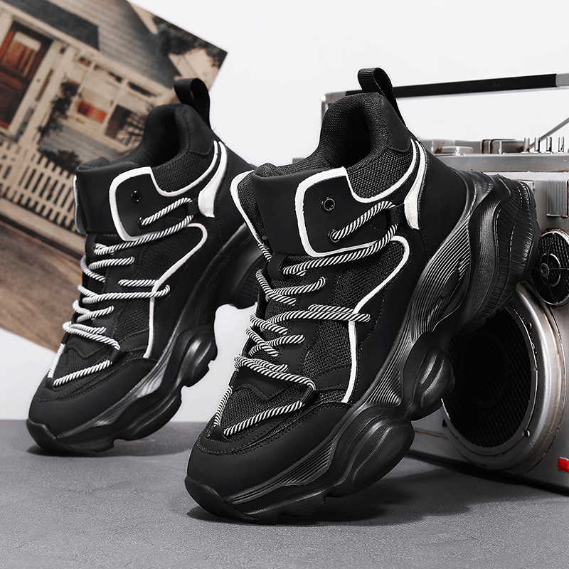 Fashion Thick Bottom Platformed Dress Shoes Men Heels White Dress Shoes Men Gray Man Boots Sneakers Sport Loufers Hit Sporty Pie