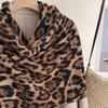 Windproof Leopard Scarf Thickened Winter Scarf Vintage Style Cashmere Scarf  Women