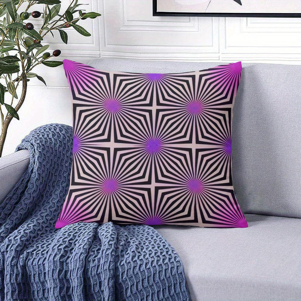 Hypno Bloom Square Jacquard Pillow Cover for Sofa Office Waist Cushion Cover Home Decorative Pillowcase