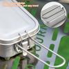 800ml/1200ml Portable Camping Lunch Box Folding Handle Metal Alloy Camping Bentos Container Rectangle Lunch Box