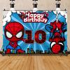 Cartoon spiderman theme background with age coding children boy birthday party decoration firstyear arrangement background props
