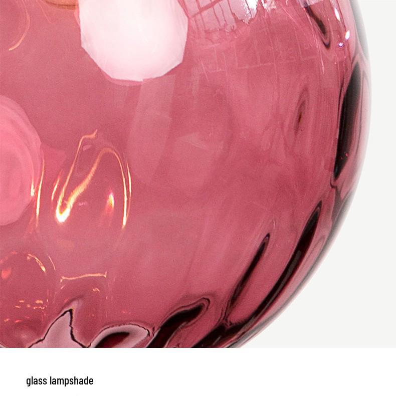 Nordic Embossed Colorful Glass Sphere Pendant Light for Bedroom, Bedside, or Restaurant Bar.