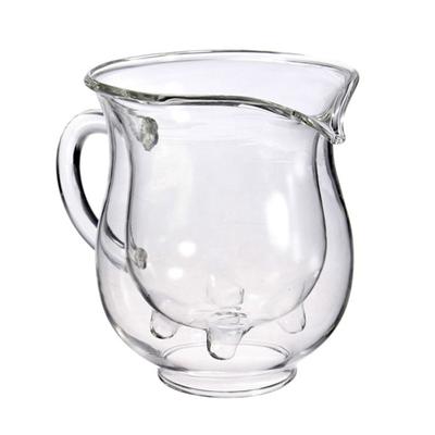 Caneca de Vidro Dupla Camada de Vaca Fofa Suco de Leite Café 250ml Xícara Cremeira com Alça