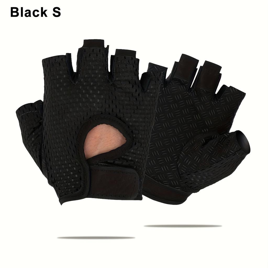 1 Paar Atmungsaktive Anti-Rutsch Halbfinger Trainingshandschuhe Nylon-Mesh, Verstellbarer Handgelenkriemen Ideal für Fitness & Gewichtheben, Gym-Zubehör
