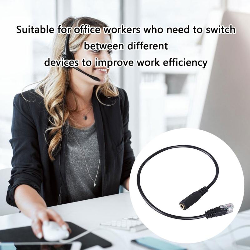 RJ9 auf 3,5mm Adapter für PC-Headsets zu Telefon-Headsets Konvertierungskabel Plug and Play Klare Audioübertragung