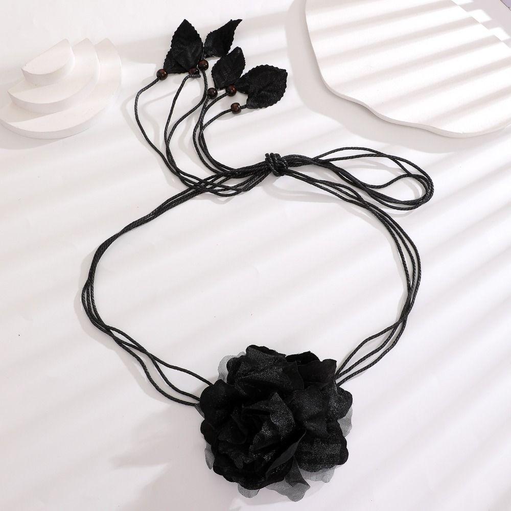 Cintura Floreale con Fiore Stile Etnico Cintura in Corda Intrecciata Catena Vita Floreale alla Moda Donna