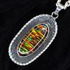 Natural Opal Necklace Fire 43 ct Multicolor 925 Sterling Silver October Birthday Birthstone