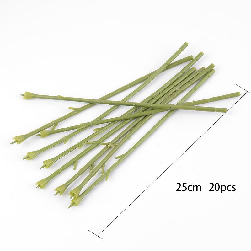 Green Artificial Flower Sighting Rod Vase Decor Stem Iron Wire Plant Wall For DIY Mother's Day Craft Supplies Rose Stick Pole